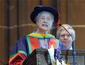 professor young delivering speech in the cathedral